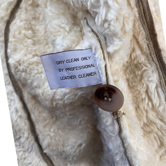 XOXO DIstressed Suede Jacket With Sherpa Lining Women’s Size XL Penny Lane Vibes - Picture 15 of 16